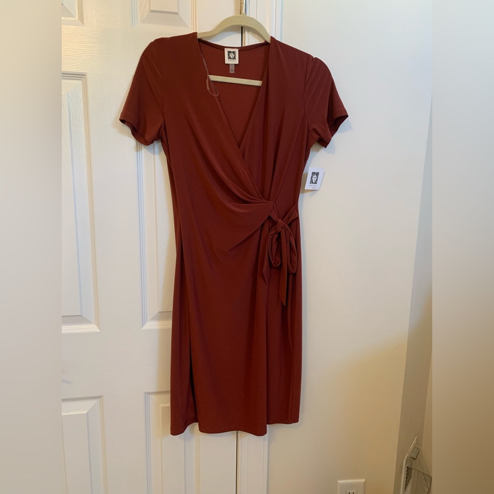 NWT Anne Klein short sleeve faux wrap dress